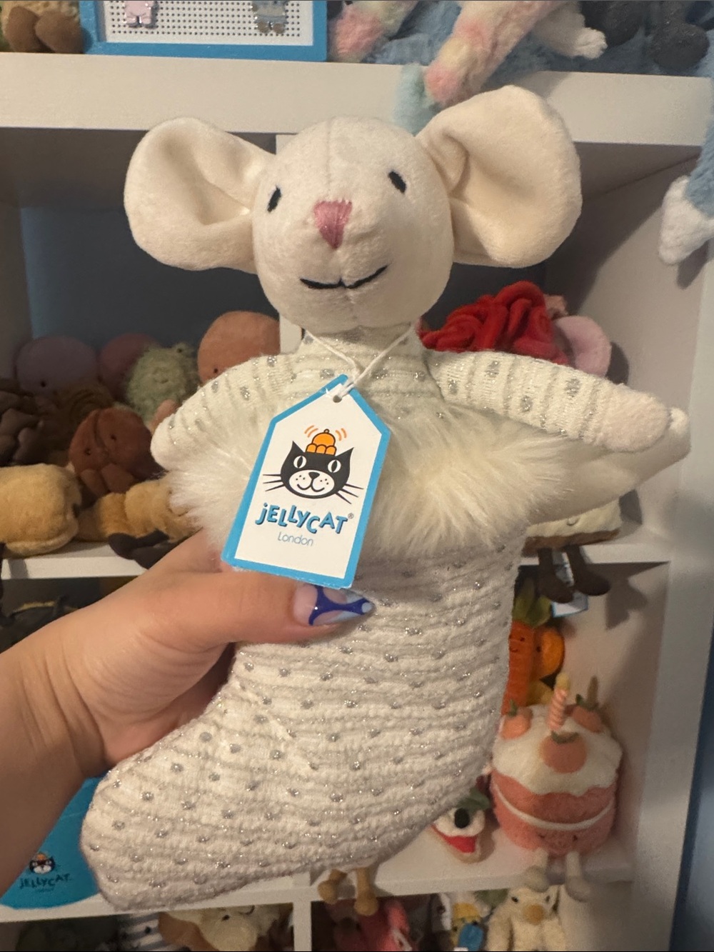Jellycat Shimmer Stocking Mouse SHIM4SM